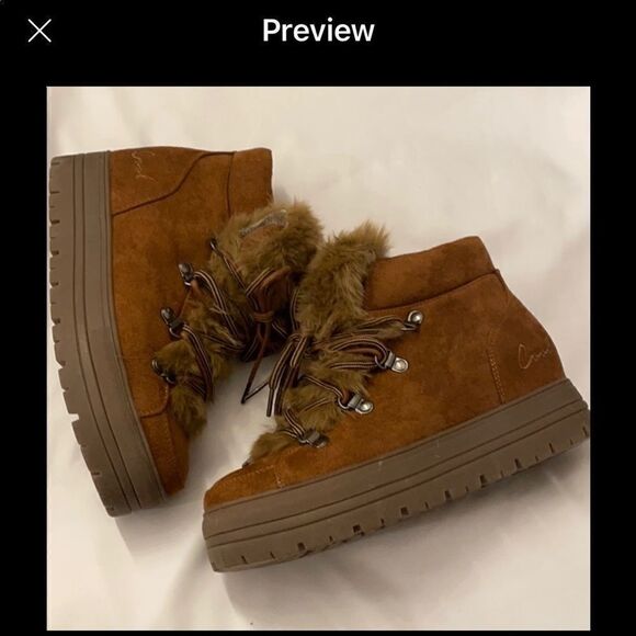 COOLWAY furry high top booties.  NEW - Picture 4 of 8